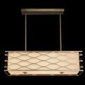 Edith Rectangle Pendant / Convertible To Semi Flush 5 Light E14 Aged Gold / Cream Fabric Shade additional 5