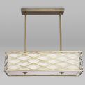 Edith Rectangle Pendant / Convertible To Semi Flush 5 Light E14 Aged Gold / Cream Fabric Shade additional 2