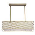 Edith Rectangle Pendant / Convertible To Semi Flush 5 Light E14 Aged Gold / Cream Fabric Shade additional 14