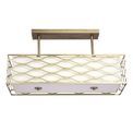 Edith Rectangle Pendant / Convertible To Semi Flush 5 Light E14 Aged Gold / Cream Fabric Shade additional 13