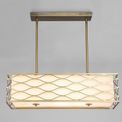 Edith Rectangle Pendant / Convertible To Semi Flush 5 Light E14 Aged Gold / Cream Fabric Shade additional 1
