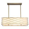 Edith Rectangle Pendant / Convertible To Semi Flush 5 Light E14 Aged Gold / Cream Fabric Shade additional 7