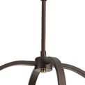 Lara Pendant/Semi Flush Round 4 Light E27, Antique Bronze / Brown Oxide / Wood additional 8