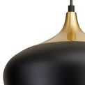 Lilly 32cm Pendant, 1 x E27, Black/Gold additional 3