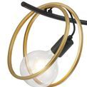 Lyra Double Ring Ceiling Flush, 2 Light E27, Matt Black / Painted Gold, G95/120 Lamp Recommended additional 3