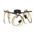Lyra Double Ring Ceiling Flush, 3 Light E27, Matt Black / Painted Gold, G95/120 Lamp Recommended additional 4