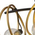 Lyra Double Ring Ceiling Flush, 4 Light E27, Matt Black / Painted Gold, G95/120 Lamp Recommended additional 5