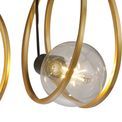 Lyra Double Ring Ceiling Flush, 4 Light E27, Matt Black / Painted Gold, G95/120 Lamp Recommended additional 3