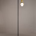 Lyra Double Ring Floor Lamp, 1 Light E27, Matt Black / Painted Gold, G95/120 Lamp Recommended additional 3