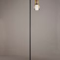 Lyra Double Ring Floor Lamp, 1 Light E27, Matt Black / Painted Gold, G95/120 Lamp Recommended additional 2