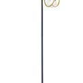 Lyra Double Ring Floor Lamp, 1 Light E27, Matt Black / Painted Gold, G95/120 Lamp Recommended additional 1