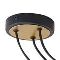 Lyra Double Ring Multi Pendant, 3 Light E27, Matt Black / Painted Gold, G95/120 Lamp Recommended additional 7