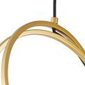 Lyra Double Ring Multi Pendant, 3 Light E27, Matt Black / Painted Gold, G95/120 Lamp Recommended additional 5