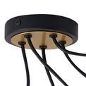 Lyra Double Ring Multi Pendant, 5 Light E27, Matt Black / Painted Gold, G95/120 Lamp Recommended additional 8