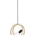 Lyra Double Ring Single Pendant, 1 Light E27, Matt Black / Painted Gold, G95/120 Lamp Recommended additional 11