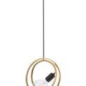 Lyra Double Ring Single Pendant, 1 Light E27, Matt Black / Painted Gold, G95/120 Lamp Recommended additional 10
