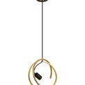Lyra Double Ring Single Pendant, 1 Light E27, Matt Black / Painted Gold, G95/120 Lamp Recommended additional 3