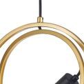 Lyra Double Ring Single Pendant, 1 Light E27, Matt Black / Painted Gold, G95/120 Lamp Recommended additional 8