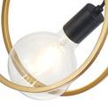 Lyra Double Ring Single Pendant, 1 Light E27, Matt Black / Painted Gold, G95/120 Lamp Recommended additional 6