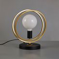 Lyra Double Ring Table Lamp, 1 Light E27, Matt Black / Painted Gold, G95/120 Lamp Recommended additional 6
