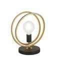 Lyra Double Ring Table Lamp, 1 Light E27, Matt Black / Painted Gold, G95/120 Lamp Recommended additional 11