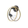 Lyra Double Ring Wall Lamp, 1 Light E27, Matt Black / Painted Gold, G95/120 Lamp Recommended additional 8