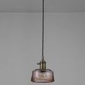 Marion Switched Pendant 1.5m, 1 x E27, Antique Brass / Black Twisted Cable / Brown Bowl Glass additional 3