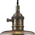 Marion Switched Pendant 1.5m, 1 x E27, Antique Brass / Black Twisted Cable / Brown Bowl Glass additional 4