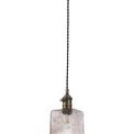 Marion Switched Pendant 1.5m, 1 x E27, Antique Brass / Black Twisted Cable / Brown Square Glass additional 4