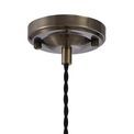 Marion Switched Pendant 1.5m, 1 x E27, Antique Brass / Black Twisted Cable / Brown Square Glass additional 5