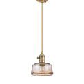 Marion Switched Pendant 1.5m, 1 x E27, Antique Brass / Golden Brown Braided Cable / Brown Bowl Glass additional 4