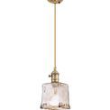 Marion Switched Pendant 1.5m, 1 x E27, Antique Brass / Golden Brown Braided Cable / Brown Square Glass additional 4