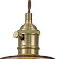 Marion Switched Pendant 1.5m, 1 x E27, Brass / Pale Gold Twisted Cable / Brown Bowl Glass additional 6