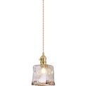 Marion Switched Pendant 1.5m, 1 x E27, Brass / Pale Gold Twisted Cable / Brown Square Glass additional 3
