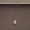 Marion Switched Pendant Light Kit 1.5m, 1 x E27, Antique Brass / Golden Brown Braided Cable additional 1