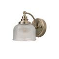 Shelby Switched 1 Light E27 Antique Brass / Prismatic Glass Wall Lamp additional 4