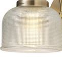 Shelby Switched 1 Light E27 Antique Brass / Prismatic Glass Wall Lamp additional 5
