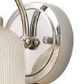 Shelby Switched Wall Lamp 1 Light E27 Polished Nickel / Prismatic Glass additional 6