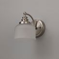 Shelby Switched Wall Lamp 1 Light E27 Satin Nickel / Frosted Glass additional 2