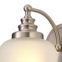 Shelby Switched Wall Lamp 1 Light E27 Satin Nickel / Frosted Glass additional 7