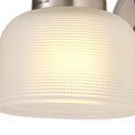 Shelby Switched Wall Lamp 1 Light E27 Satin Nickel / Frosted Glass additional 5