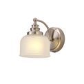 Shelby Switched Wall Lamp 1 Light E27 Satin Nickel / Frosted Glass additional 3