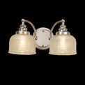 Shelby Switched Wall Lamp 2 Light E27 Polished Nickel / Prismatic Glass additional 8