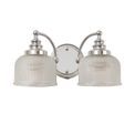 Shelby Switched Wall Lamp 2 Light E27 Polished Nickel / Prismatic Glass additional 4