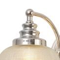 Shelby Switched Wall Lamp 2 Light E27 Polished Nickel / Prismatic Glass additional 6