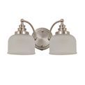 Shelby 2 Light E27 Satin Nickel / Frosted Glass Switched Wall Lamp additional 4