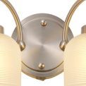 Shelby 2 Light E27 Satin Nickel / Frosted Glass Switched Wall Lamp additional 7