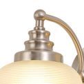 Shelby 2 Light E27 Satin Nickel / Frosted Glass Switched Wall Lamp additional 6