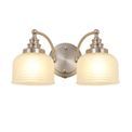 Shelby 2 Light E27 Satin Nickel / Frosted Glass Switched Wall Lamp additional 3
