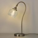 Shelby 1 Light E27 Antique Brass / Prismatic Glass Table Lamp additional 1